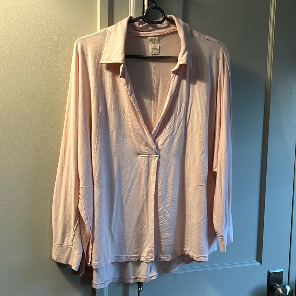 We the free pink jersey blouse size small